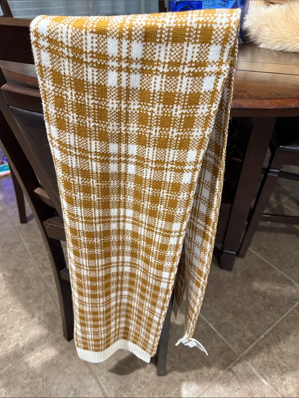 Timberland Scarf Cream and Mustard Plaid